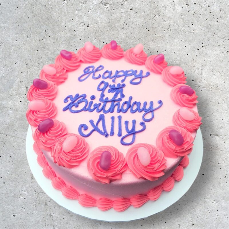 Party Cake - Pink & Purple Birthday Cake