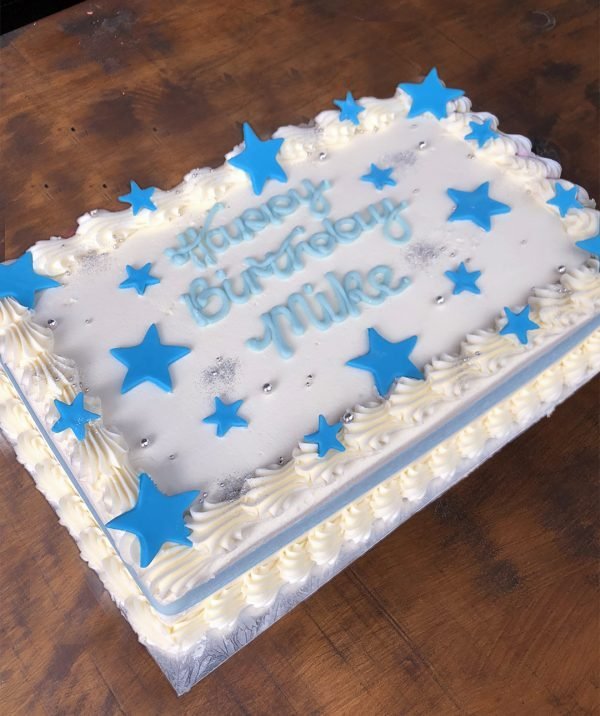 Oblong With Stars In Blue - Kidd's Cakes & Bakery