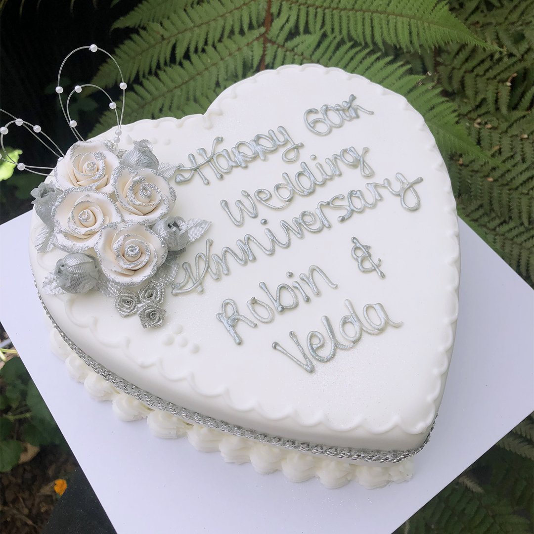 Cakes by Lisa - 60th Wedding Anniversary cake with marbled... | Facebook