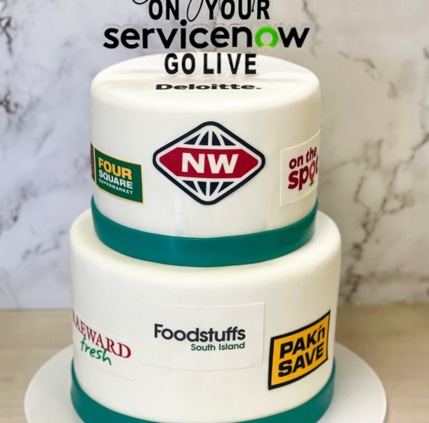 Corporate Anniversary Cake with Brand Logo/Corporate Events SG - River Ash  Bakery
