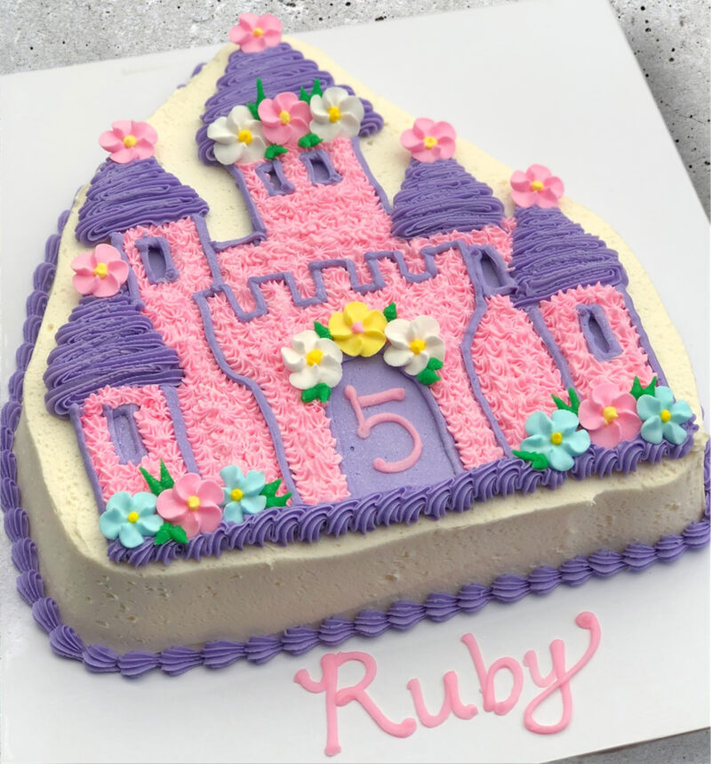 Pink Castle Birthday Cake