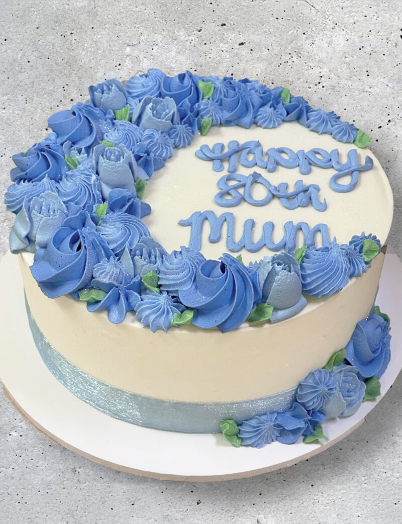 Blue Rosettes & Roses