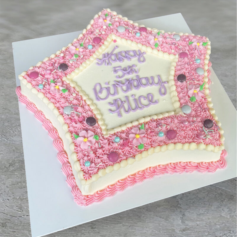 Star In Pink Birthday Cake